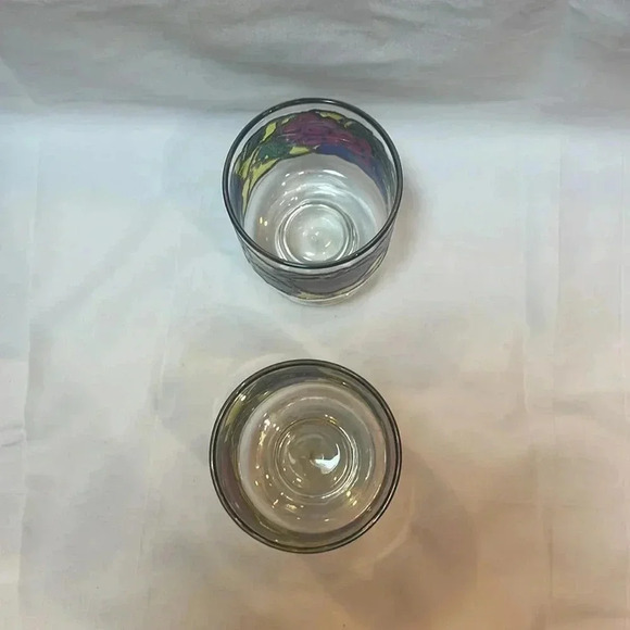 Vintage Libbey Fruit Stained Glass Juice Tumbler Set of 2 - Picture 3 of 4